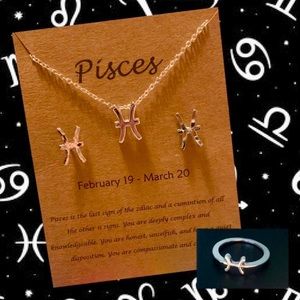 Pisces Necklace, Earrings & Ring Set
